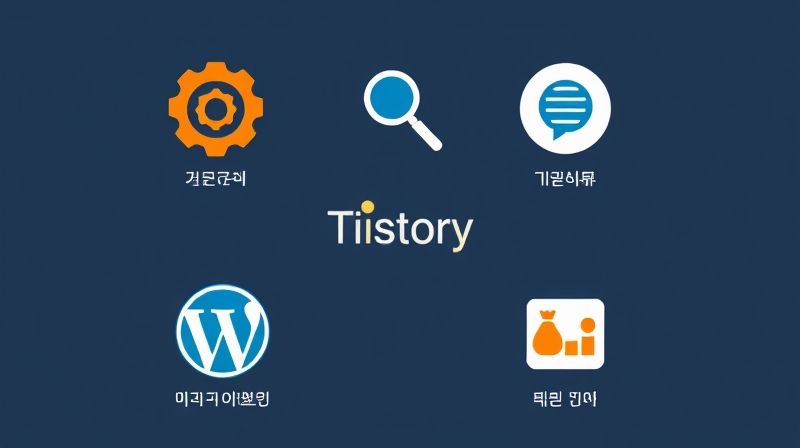 블로그 플랫폼 비교 시 고려할 핵심 기준 아이콘 모음