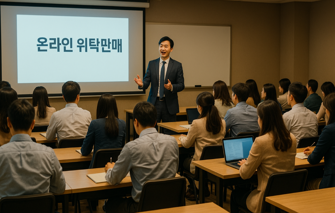 부업을 위한 교육을 수강중인 직장인들