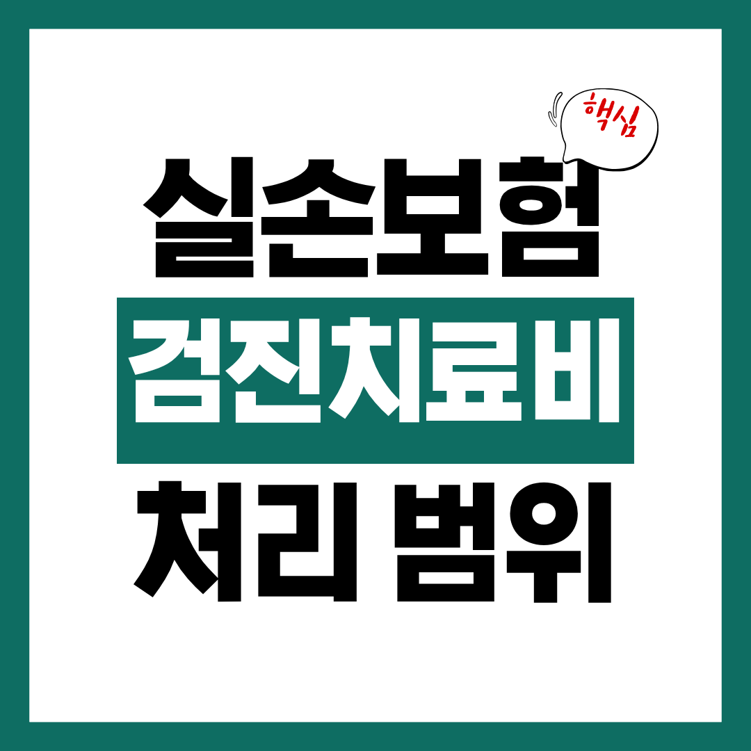실손보험으로 검진/치료비 처리 가능 범위 확인하고 혜택받기