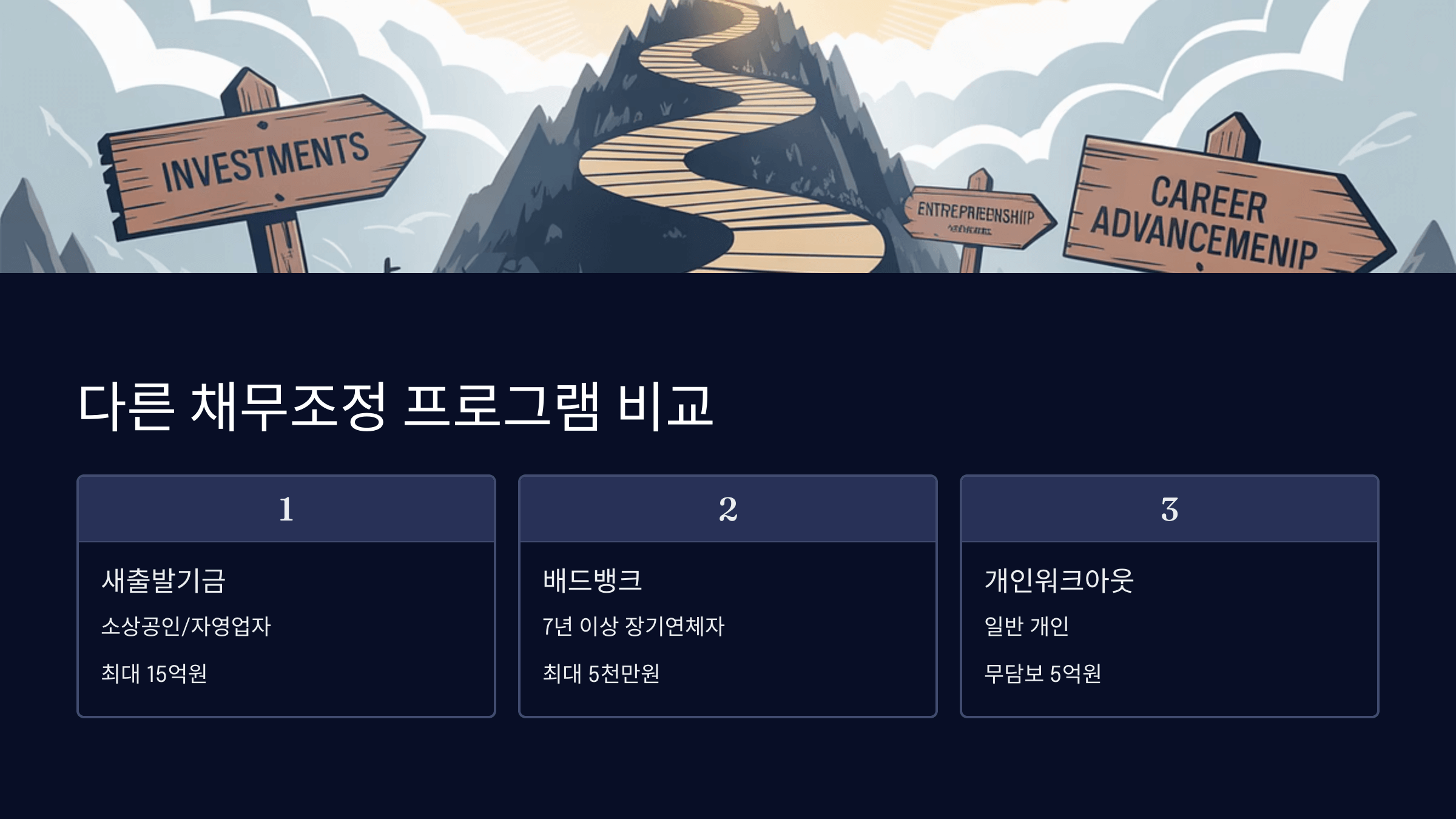 다른 채무조정 프로그램과의 차이
