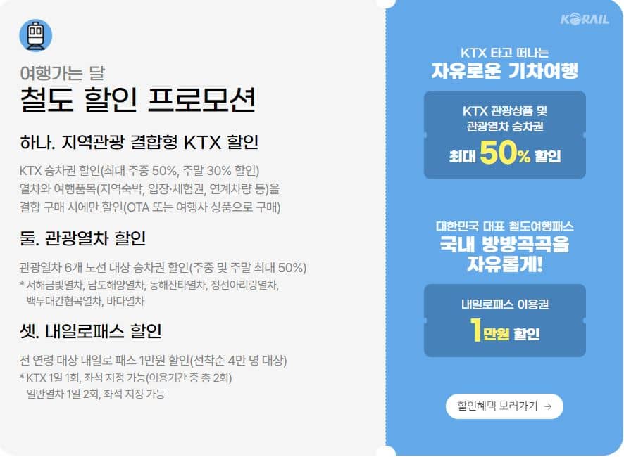 철도 할인 프로모션 안내