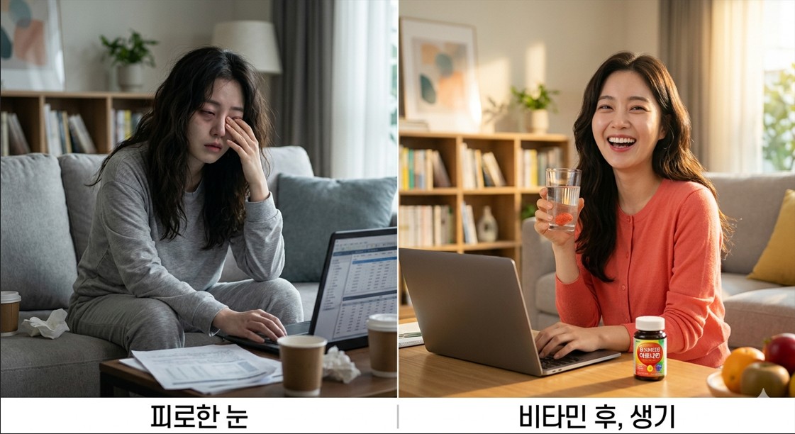 눈의 피로를 개선하는 데 기여