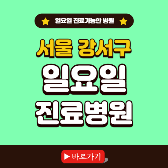 서울 강서구 일요일 진료 가능한 병원 ❘ 주말 문여는 곳 총정리 (소아과, 내과, 안과, 치과, 피부과, 정형외과, 산부인과)