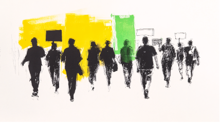 아무말도 하지 않고 함께 걷는 침묵 행진 축제