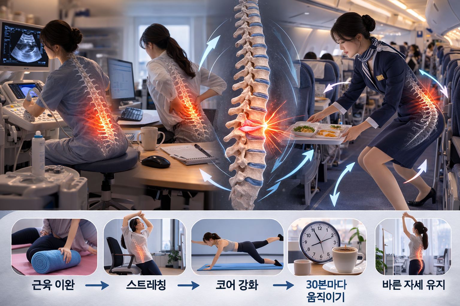 허리디스크 예방 (자세 교정, 스트레칭, 근육 강화)