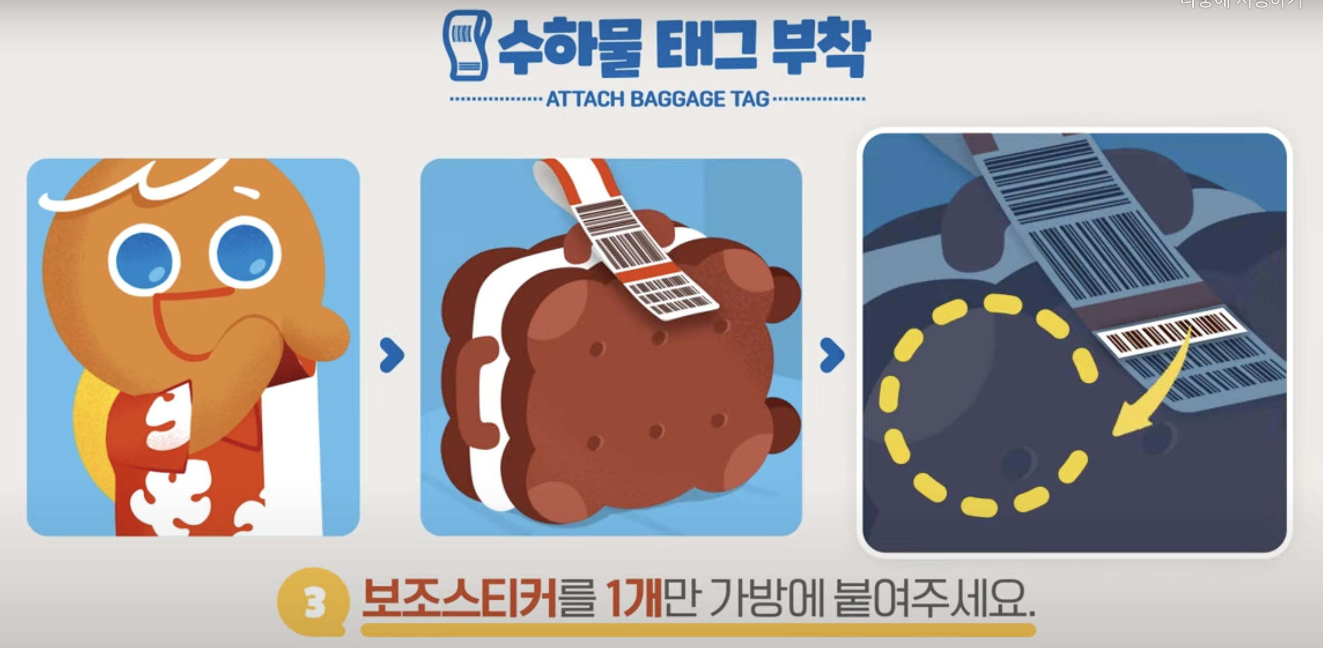 KLM 네덜란드항공 셀프백드랍 이용 방법 4 수하물 태그 부착 방법3