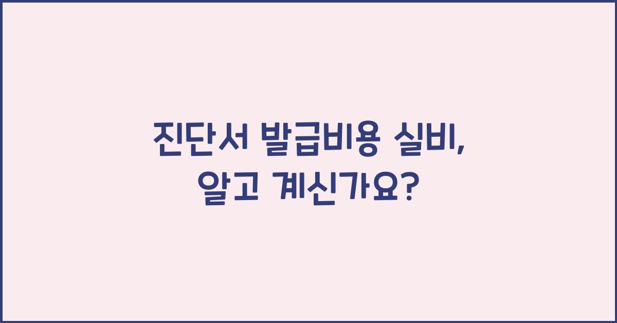 진단서 발급비용 실비