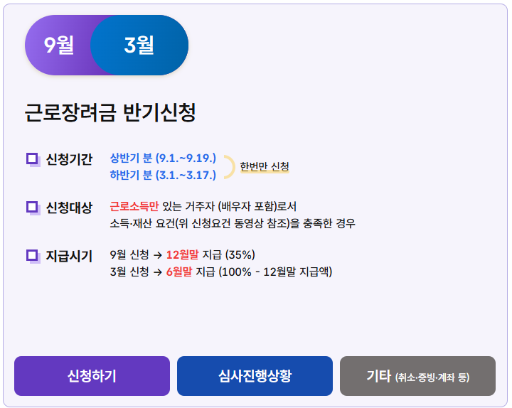 2025 근로장려금 반기 신청 관련 사진입니다.