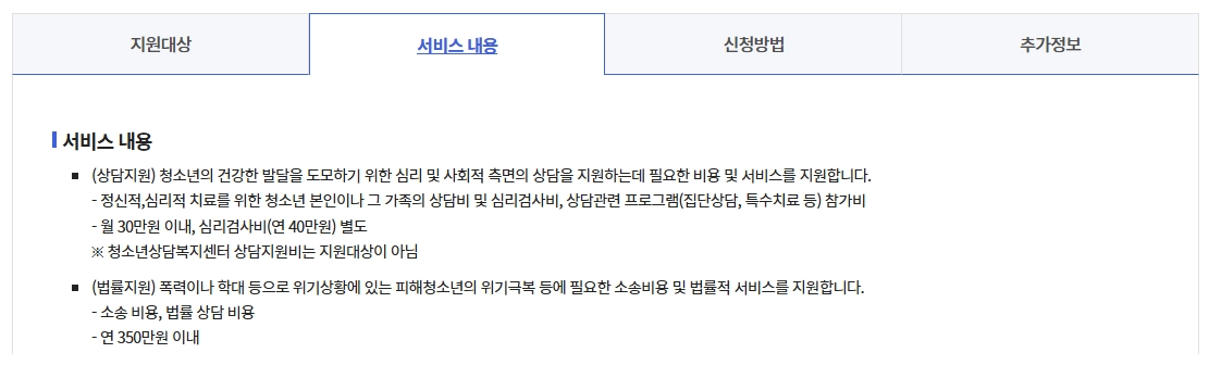 위기청소년 특별지원,자격확인,지원대상,지원금액 확인방법