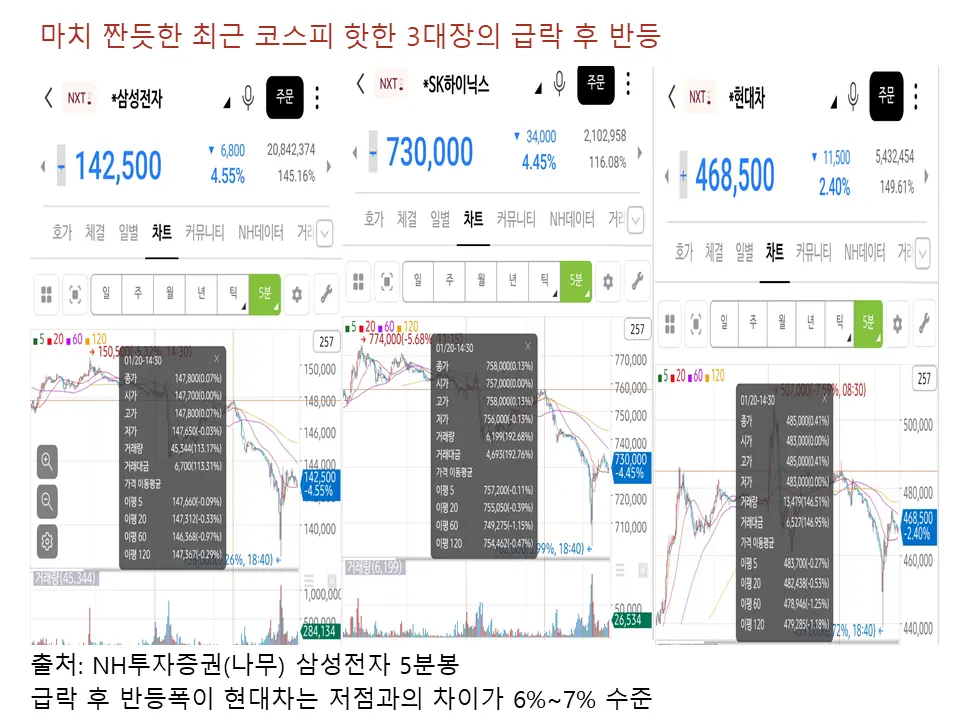 삼성전자 뿐 아니라 요즘 핫한 3대장 전부 똑같은 모습