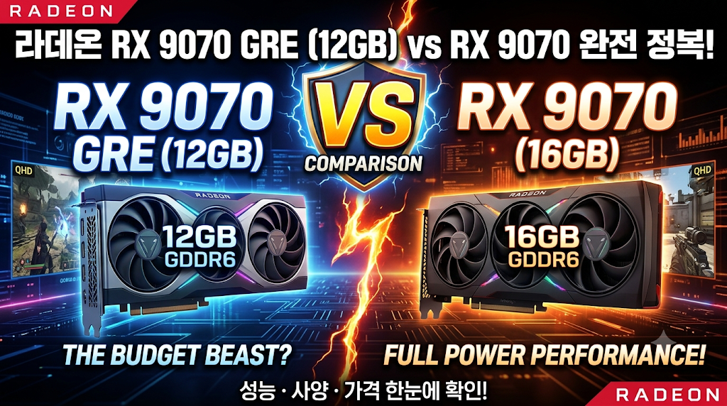 라데온 RX 9070 GRE vs RX 9070 성능 사양 가격