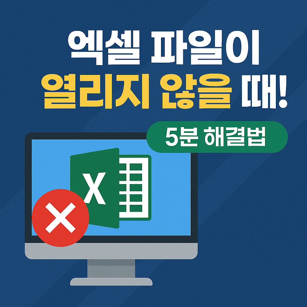 엑셀 파일이 열리지 않을때