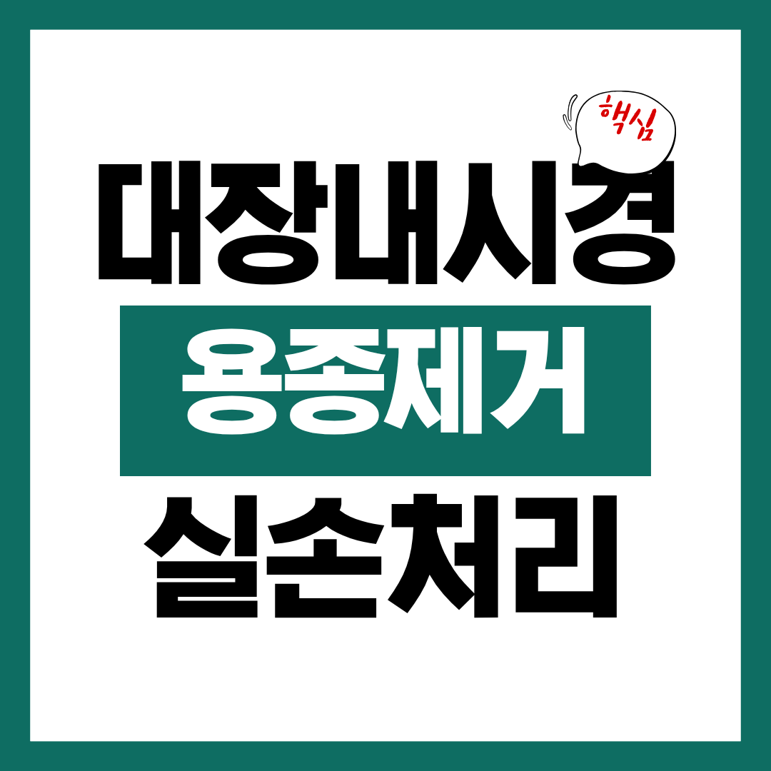 대장내시경 용종제거 실손 처리 기준 확인하고 실손 청구하기