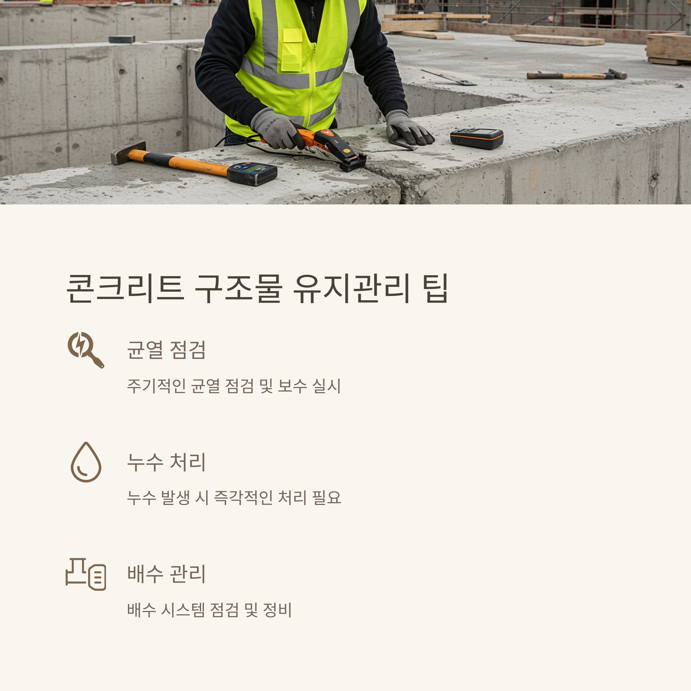 콘크리트 구조물 유지 관리 팁