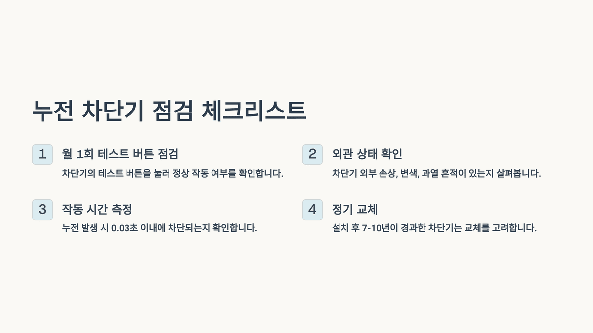 누전 차단기 점검 체크리스트