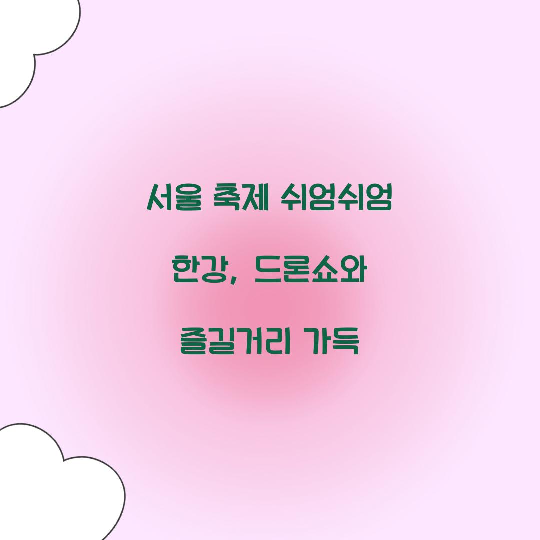 서울 축제 쉬엄쉬엄 한강
