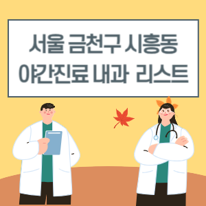 시흥동 야간진료 내과 병원 리스트 (18시 이후 늦게까지하는 병원)