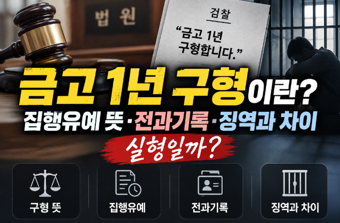 금고 1년 구형이란｜집행유예 뜻&middot;전과기록&middot;징역과 차이&middot;실형일까?
