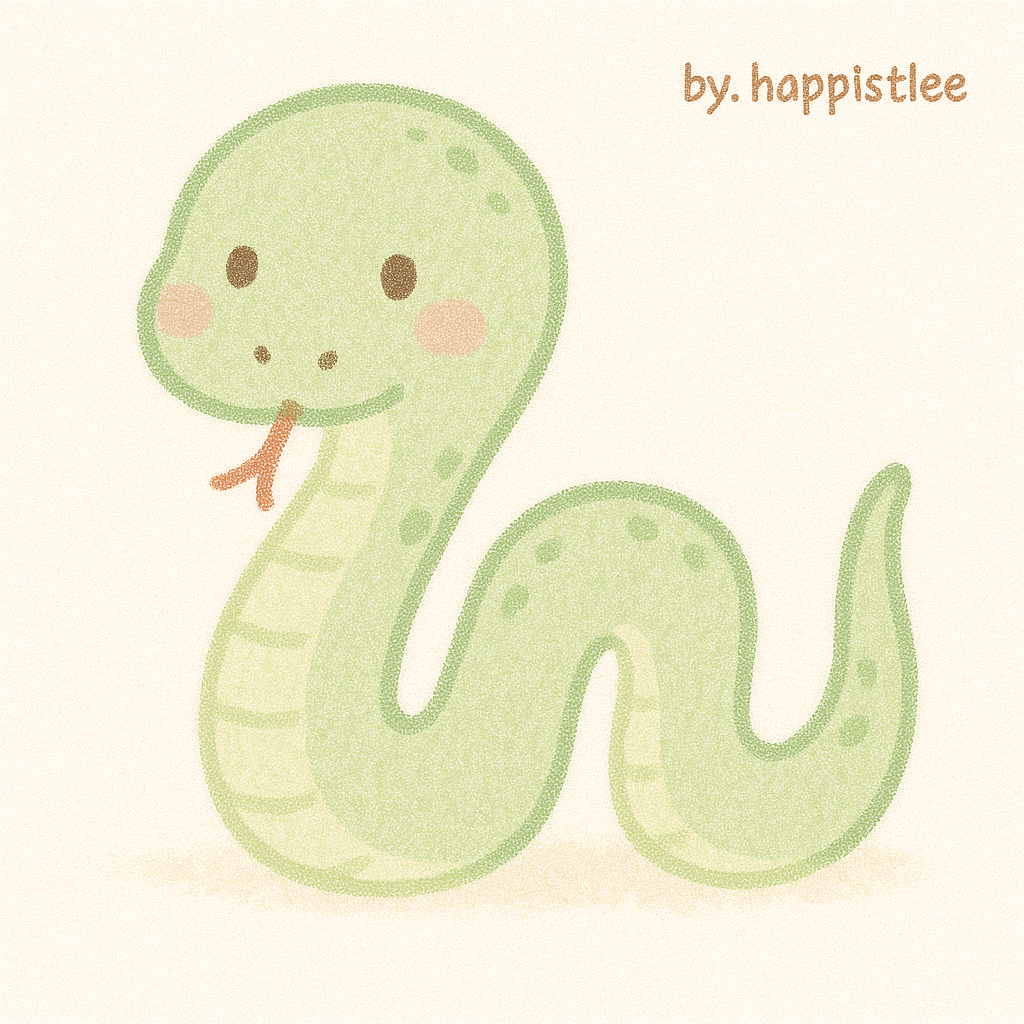 뱀띠를 상징하는 일러스트 이미지