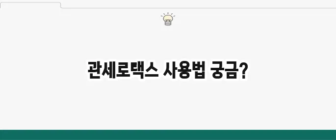 관세로택스(관세청 유니패스): 사용법 및 수입 신고 가이드