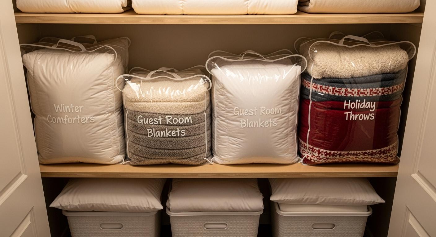 겨울 이불 압축팩 보관