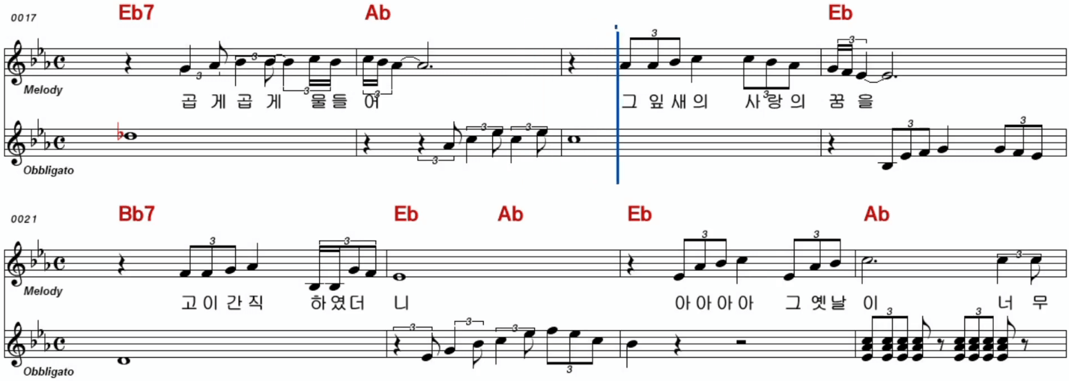차중락 낙엽 따라 가버린 사랑 악보