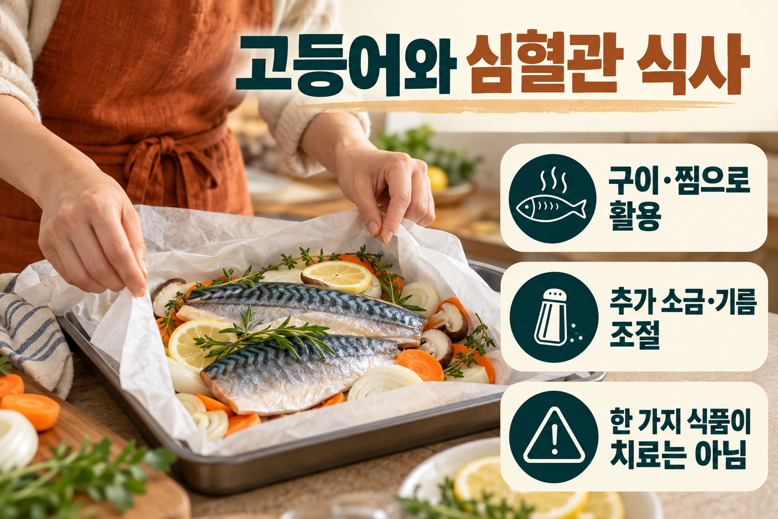고등어 &middot; 생선 반찬의 장점은 조리와 식사 전체에서 살려요 실사 인포그래픽