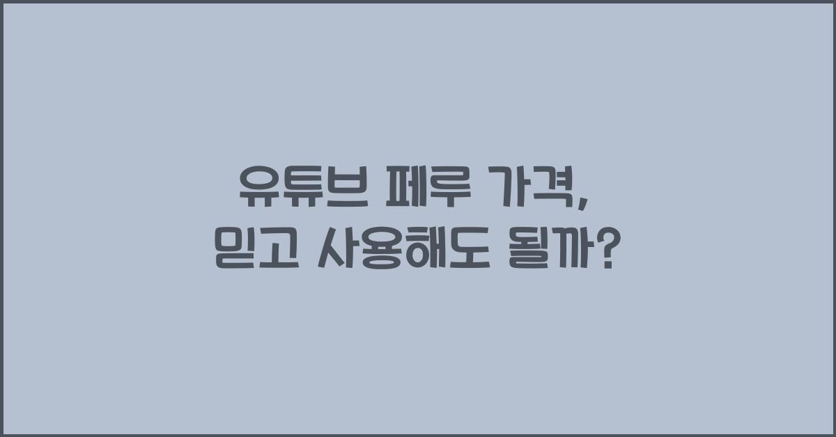 유튜브 페루 가격