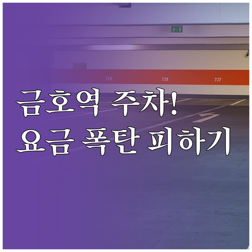 금호역 인근 공영 민영 주차장 위치와..