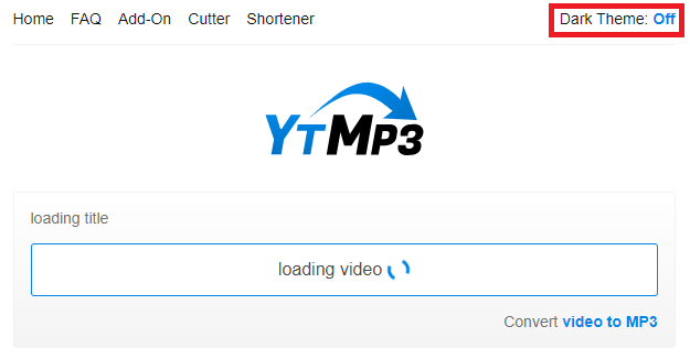 Ytmp3 다크테마모드 버튼