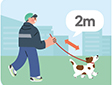 반려견과 산책하는 삽화