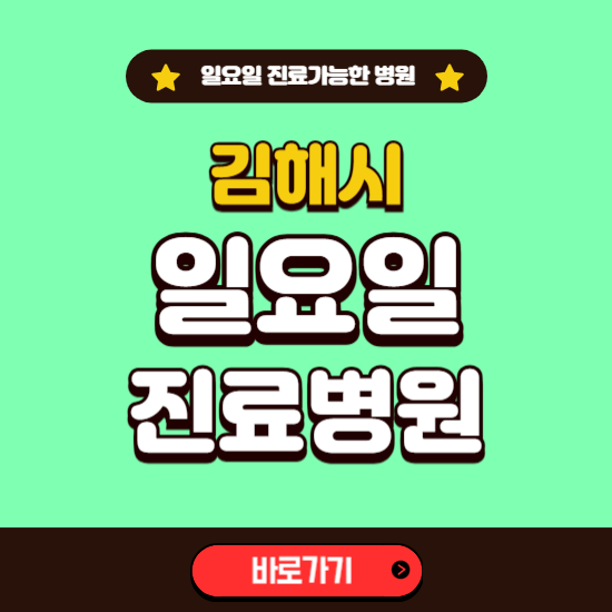 김해시 일요일 진료 가능한 병원 ❘ 주말 문여는 곳 총정리 (소아과, 내과, 안과, 치과, 피부과, 정형외과, 산부인과)