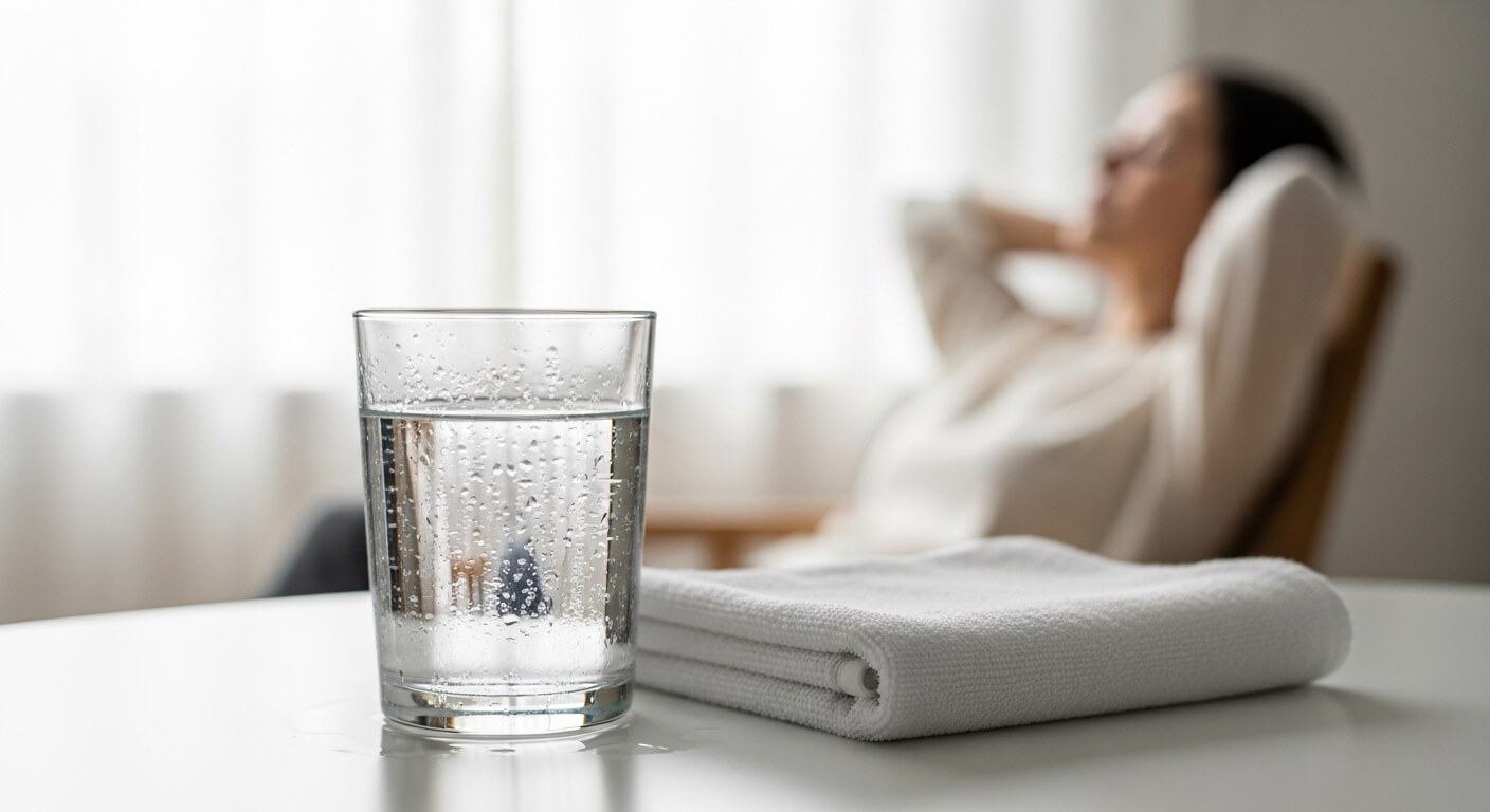 혈당 스파이크 증상으로 열감이 올라올 때 차가운 물수건으로 목을 식히는 방법