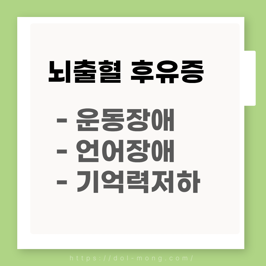 뇌출혈 후유증 - 운동장애, 언어장애, 기억력장애