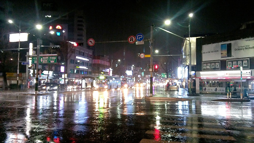 새벽비 오는 거리