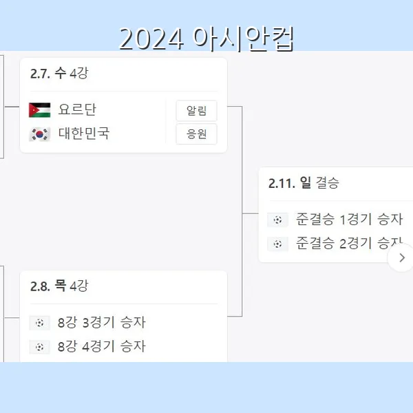 아시안컵 4강 일정