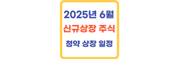 2025년 6월 신규상장 주식