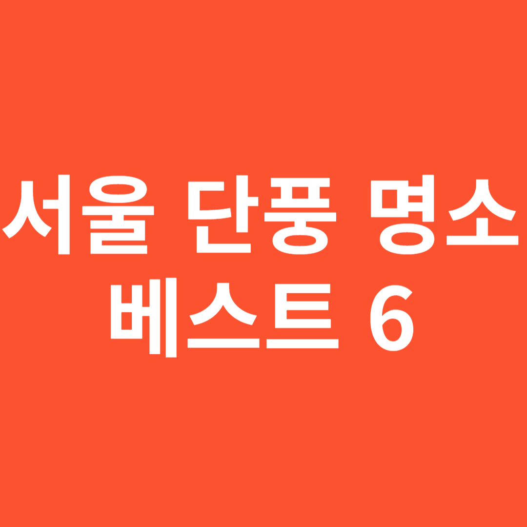 서울 단풍 명소 베스트 6