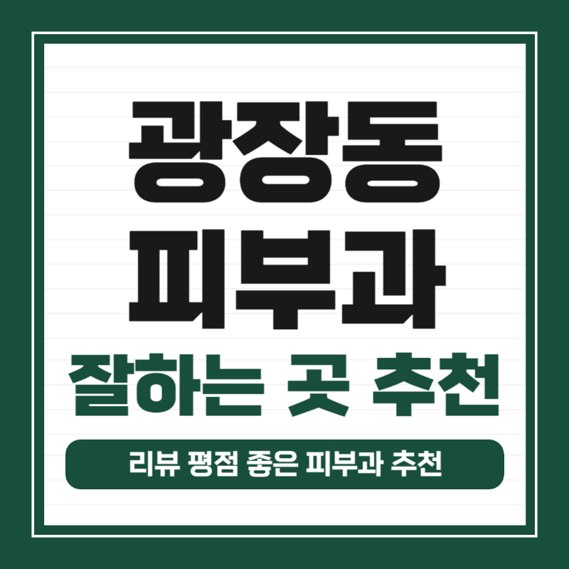 광진구 광장동 피부과 전문의 병원 추천 모공 레이저 잘하는 곳 TOP 5