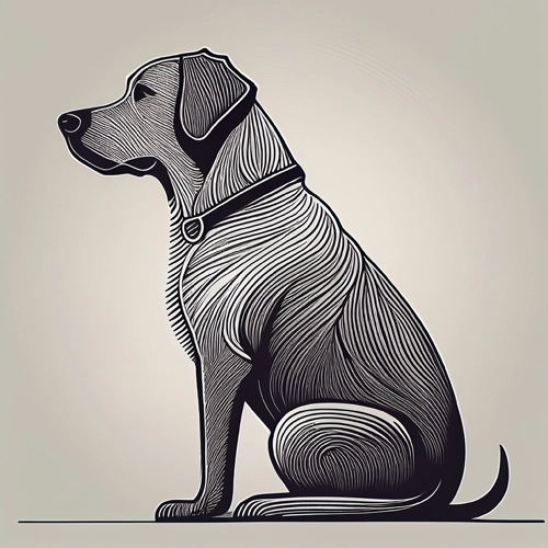 앉아있는 강아지 미니멀 라인 드로잉3