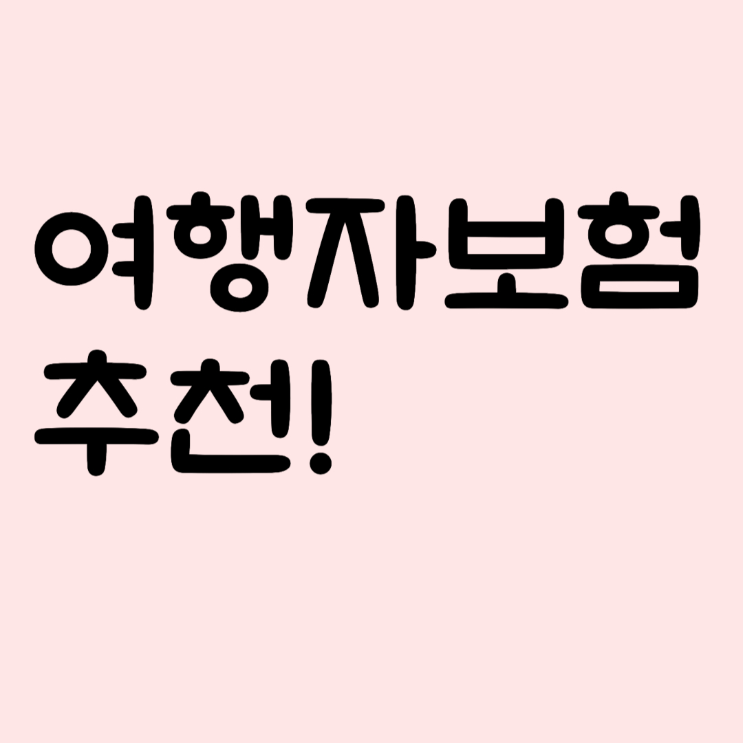 여행자보험 추천!