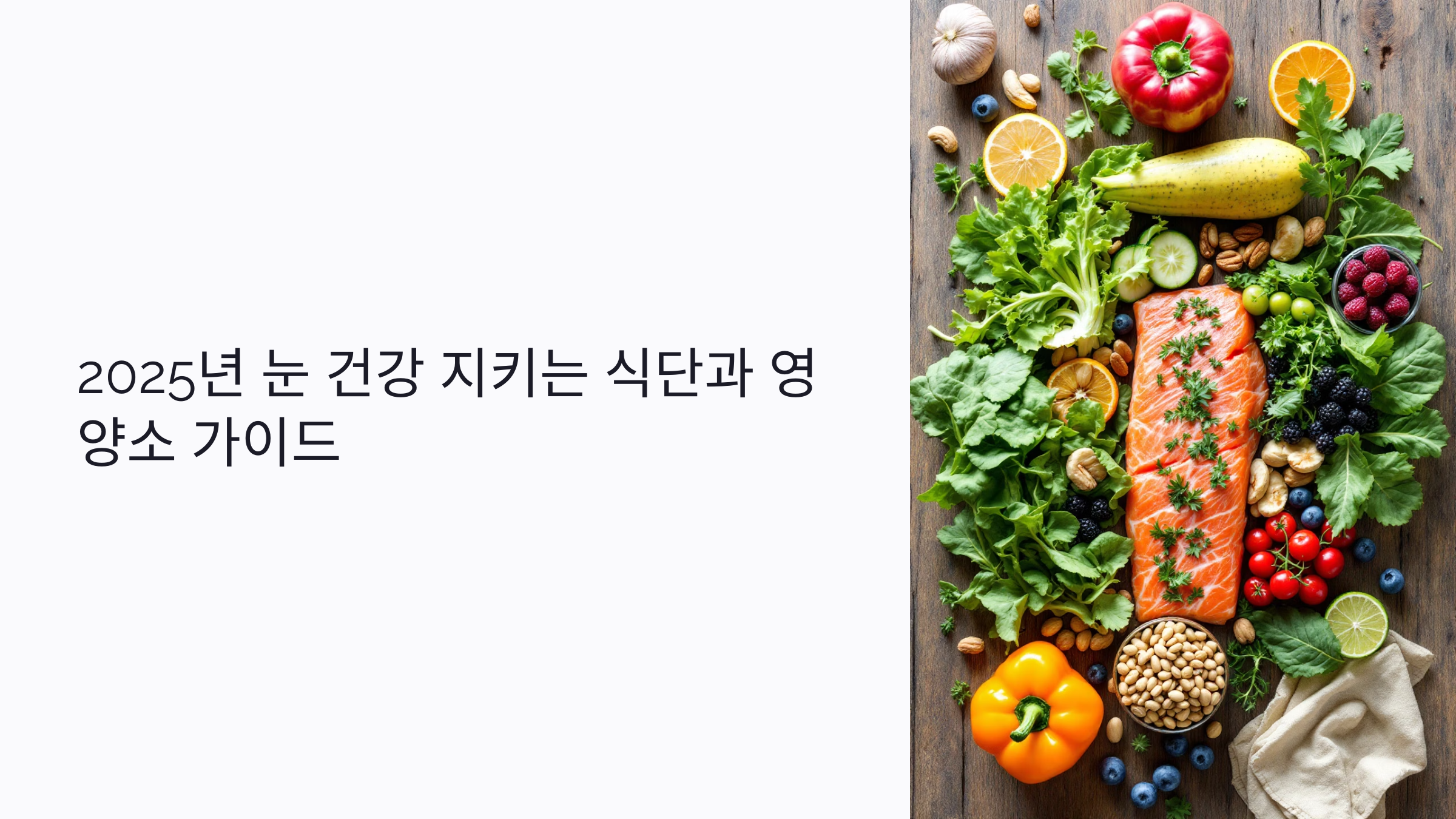 2025년 눈 건강 지키는 식단과 영양소 가이드: 노안 예방 실전 전략 총정리