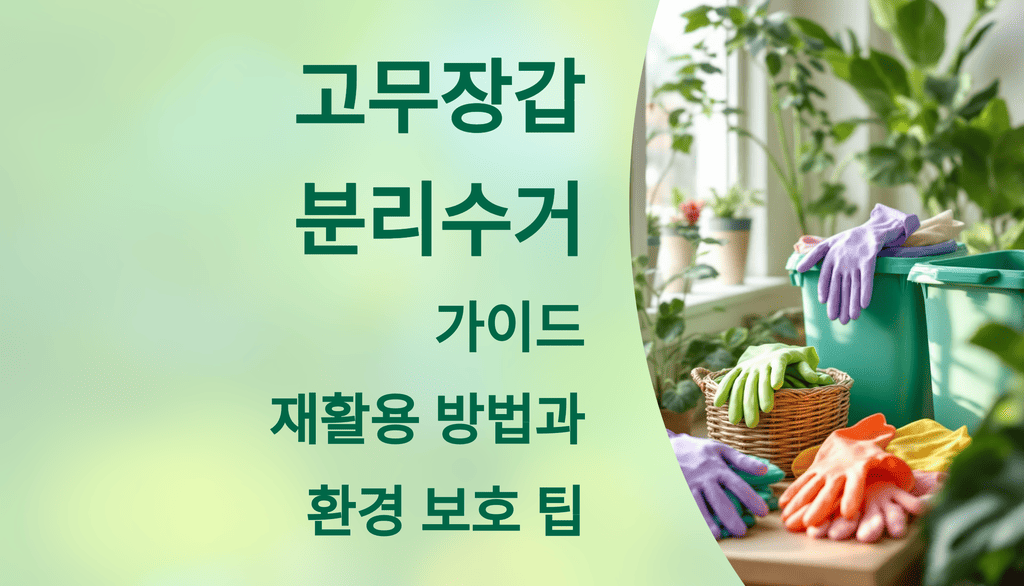 2025 고무장갑 분리수거 가이드: 재활용 방법과 환경 보호 팁