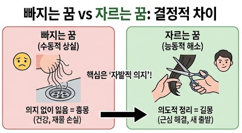 머리 자르는 꿈 vs 빠지는 꿈