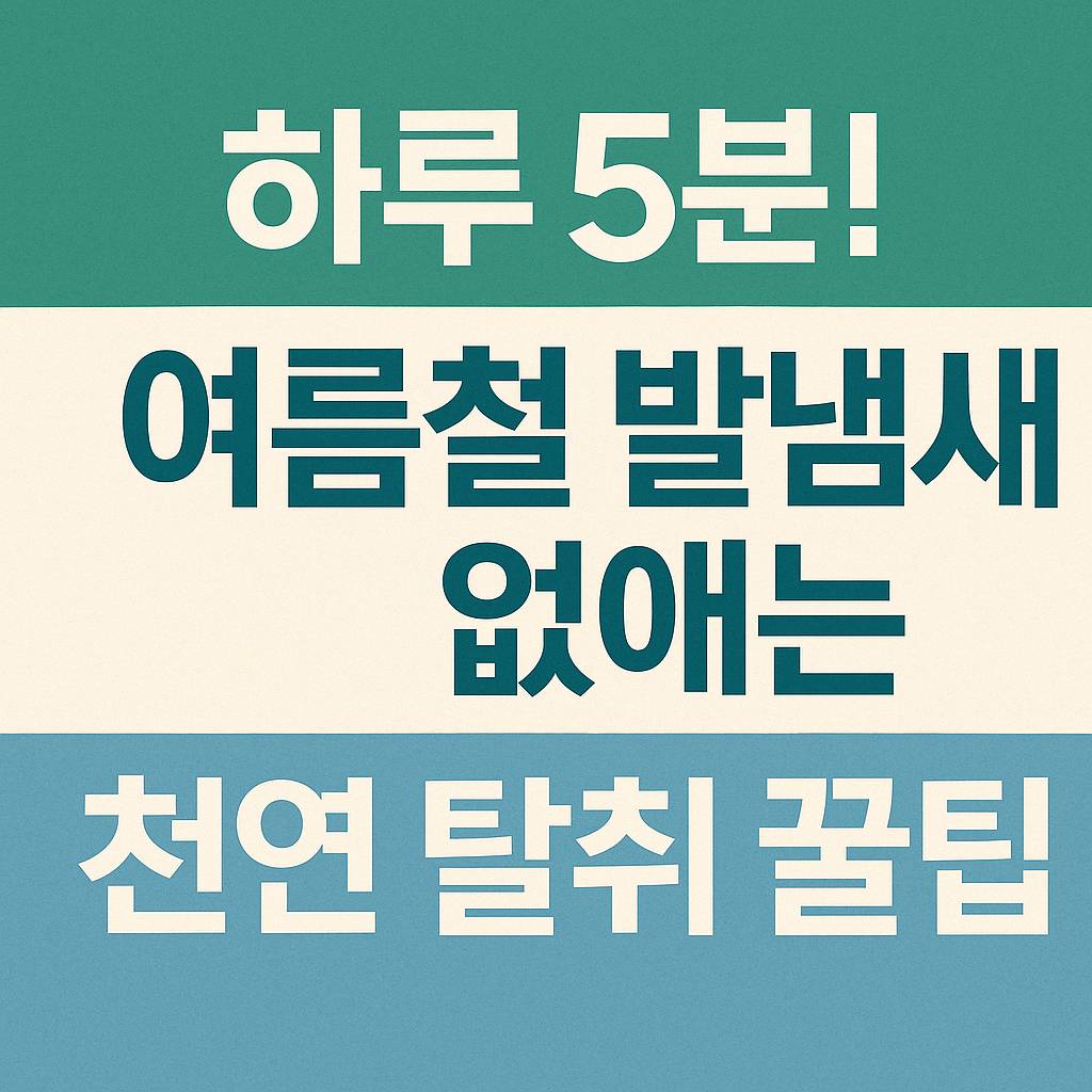 여름철 발냄새 없애는 천연 탈취 꿀팁