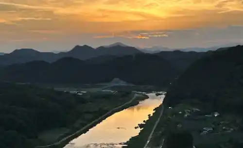 영월 선돌 석양 이미지