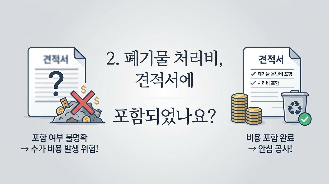 폐기물처리비 포함여부 확인