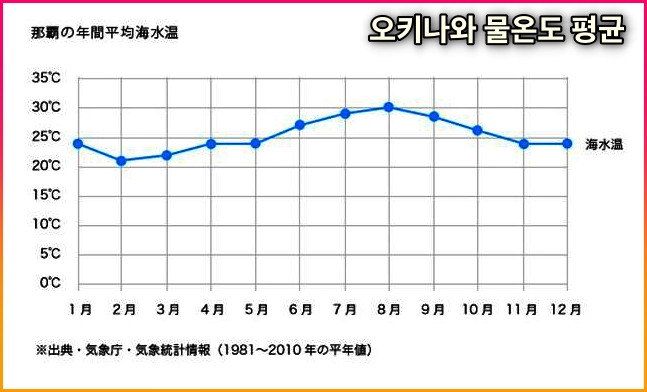 오키나와 수영 물온도