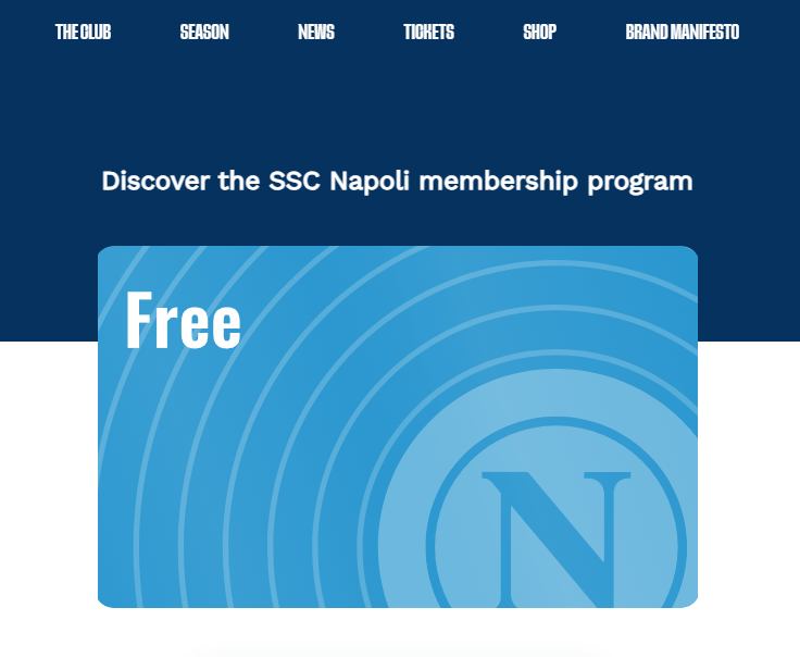 나폴리 경기 티켓 공식 사이트 멤버십 가입하기