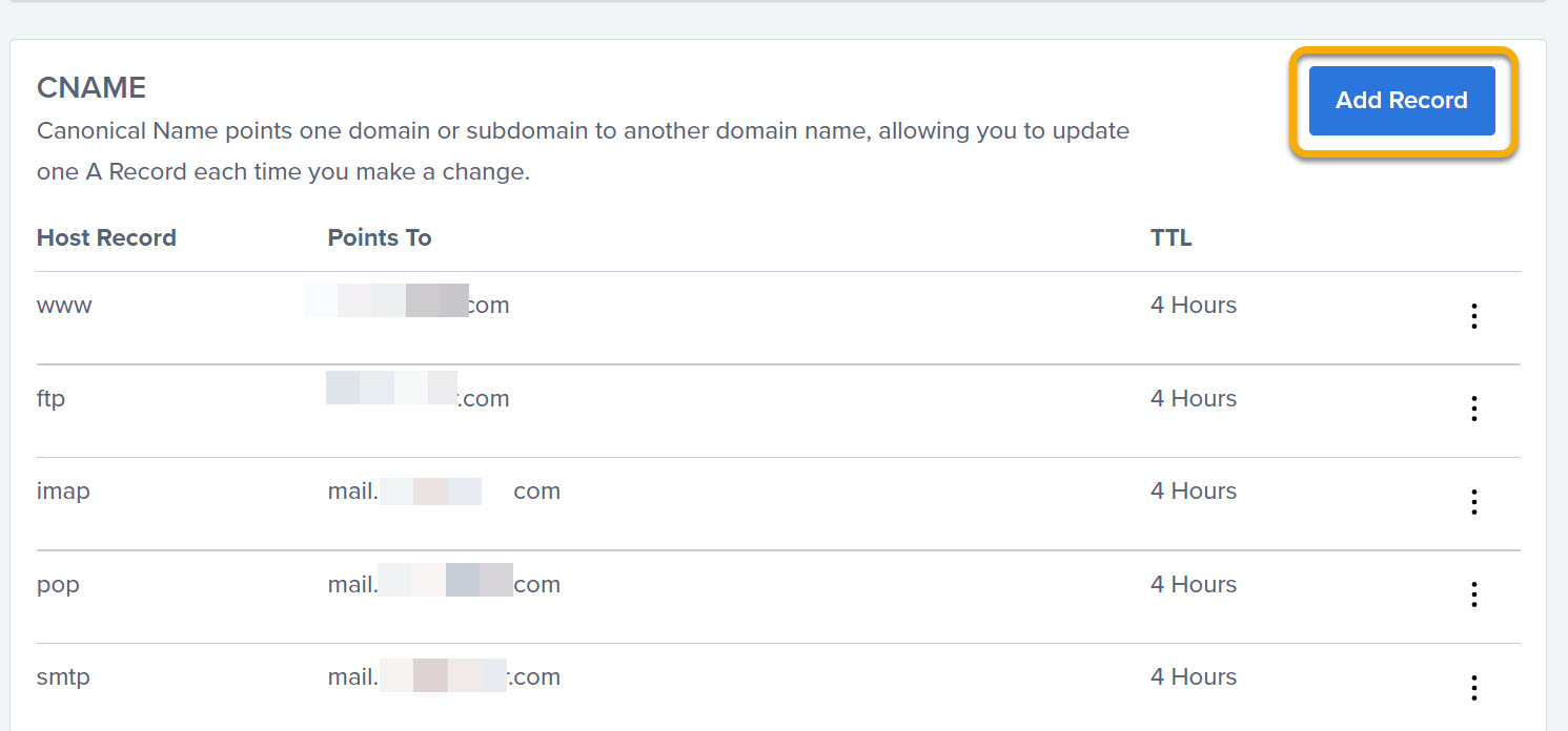 블루호스트 CNAME 레코드 추가하기